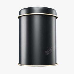 黑色反光的铁制品金属罐子实物素材