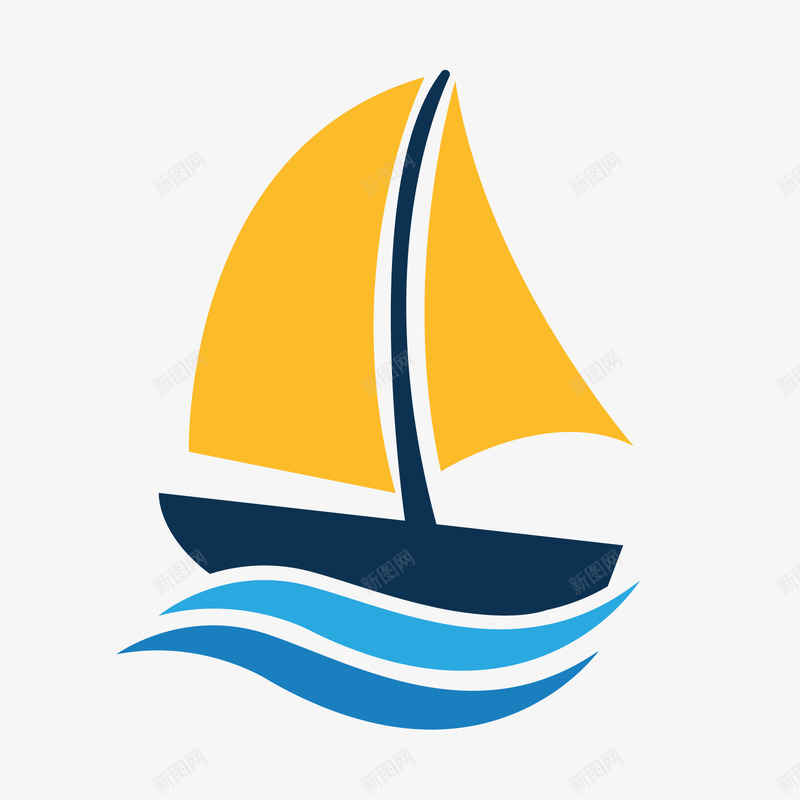 卡通帆船标签png免抠素材_88icon https://88icon.com 卡通小船 卡通帆船 帆船标签 背景装饰 黄色帆船