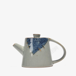 日式粗陶手绘茶壶素材