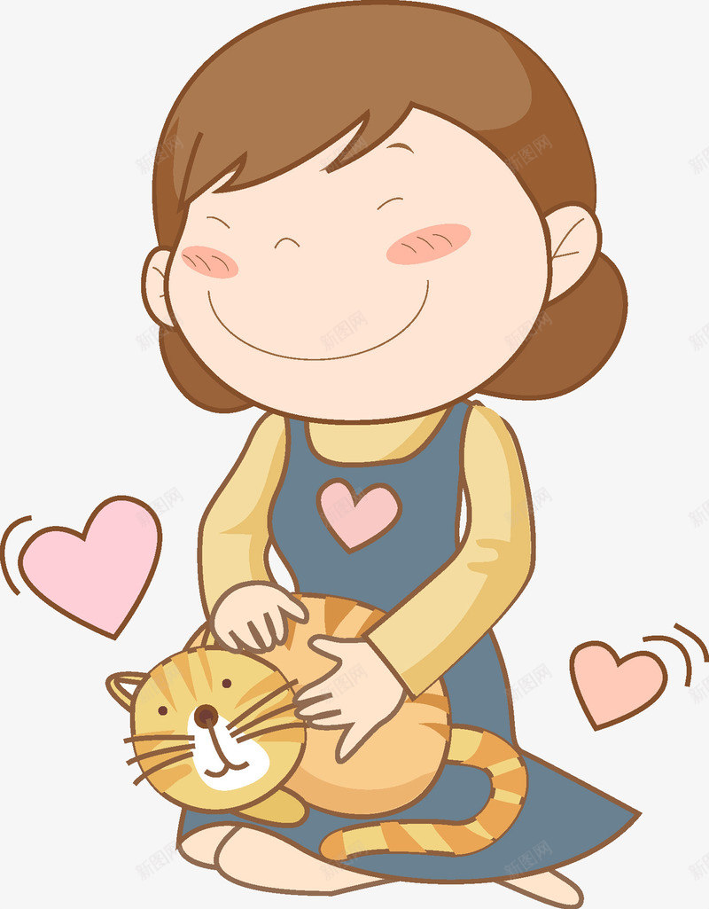 卡通抱着小猫的女人png免抠素材_88icon https://88icon.com 卡通 女人 宠物 小猫 微笑的 手绘 插图 漂亮的