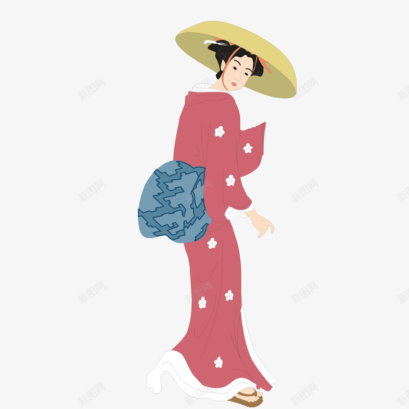 粉色日式海报png免抠素材_88icon https://88icon.com 和风 日式 日式风格 日本 日本风 海报 素材 艺妓