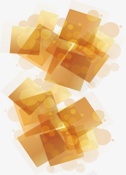 透明橘色方块矢量图素材