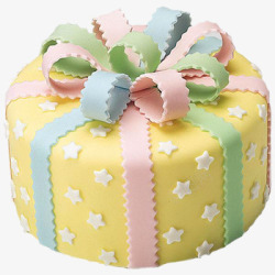 五角星黄色生日蛋糕素材