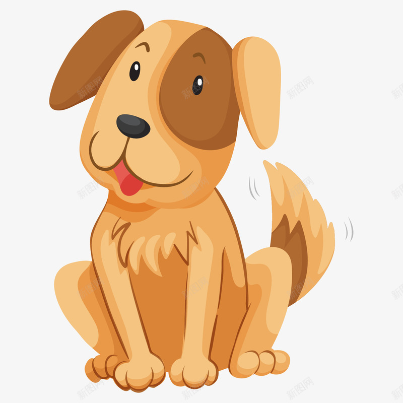 卡通蹲坐着的黄色小狗png免抠素材_88icon https://88icon.com 动物 卡通小狗 可爱小狗 大耳朵 生肖狗 蹲着的狗 黄色小狗