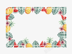 夏季各式水果装饰边框素材
