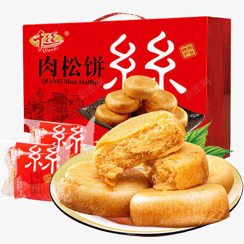 红色包装的肉松饼png免抠素材_88icon https://88icon.com 产品实物 包装 红色 肉松饼