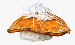 鳗鱼米饭手绘鳗鱼寿司高清图片