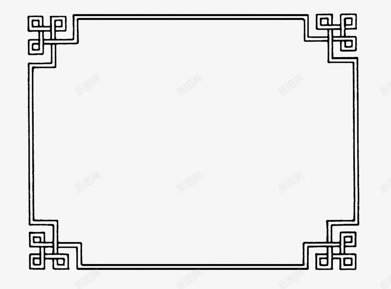 黑色线条中国风边框png免抠素材_88icon https://88icon.com 中国风 免抠图 效果图 线条 装饰图 装饰画 边框 黑色线条