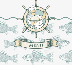 海鲜餐厅菜单矢量图素材