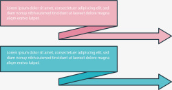 粉色绿色折纸箭头目录素材