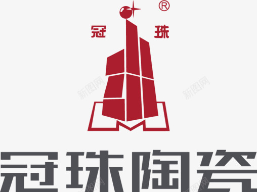 中式陶瓷冠珠陶瓷居中logo图标图标