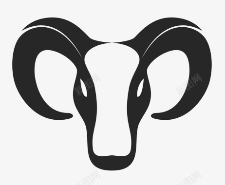 雪花创意黑色羊logo创意矢量图图标图标