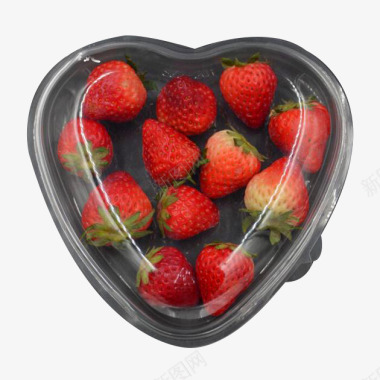 爱心盒装草莓采摘图标图标