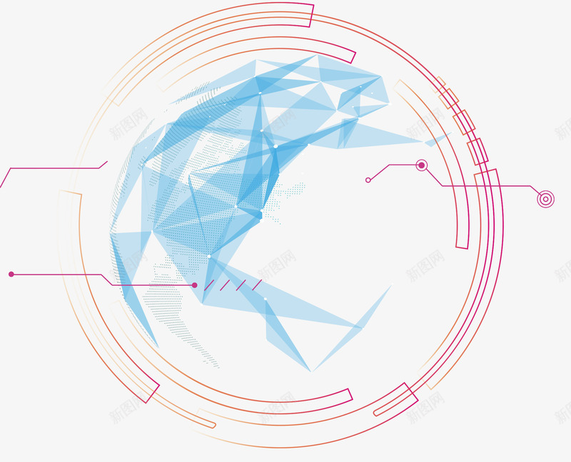 科技装饰圆形png免抠素材_88icon https://88icon.com 不规则图形 圆形 炫酷 科技 科技圆 装饰图案