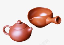 日式红泥陶瓷茶具素材