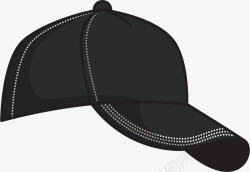 卡通黑色棒球帽装饰素材
