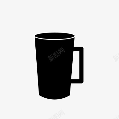 一个黑色的水杯标志图标图标