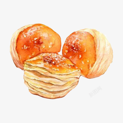 烘焙小面包手绘画片psd免抠素材_88icon https://88icon.com 小面包 手绘美食 烘焙食物 黄色