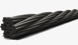 金属材料黑色的钢丝绳高清图片