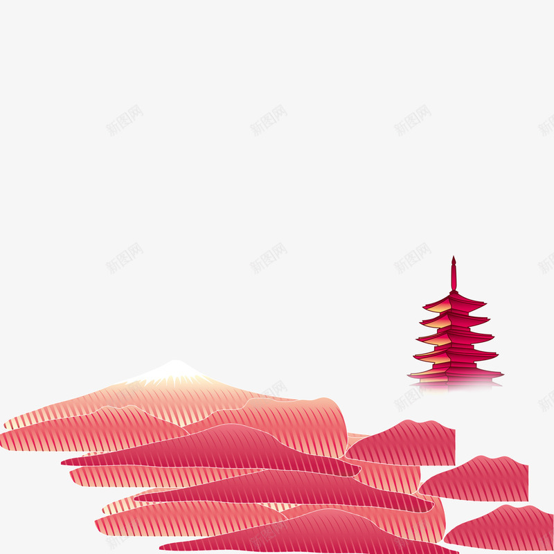 红色日式海报png免抠素材_88icon https://88icon.com 和风 日式 日式风格 日本 日本风 海报 素材