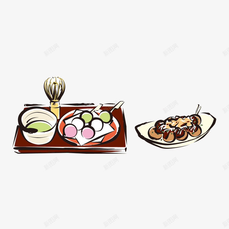 日式丸子png免抠素材_88icon https://88icon.com 手绘 日式料理 美食