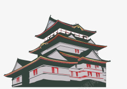 手绘日式房子素材