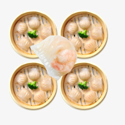 广式水晶饺子实物素材