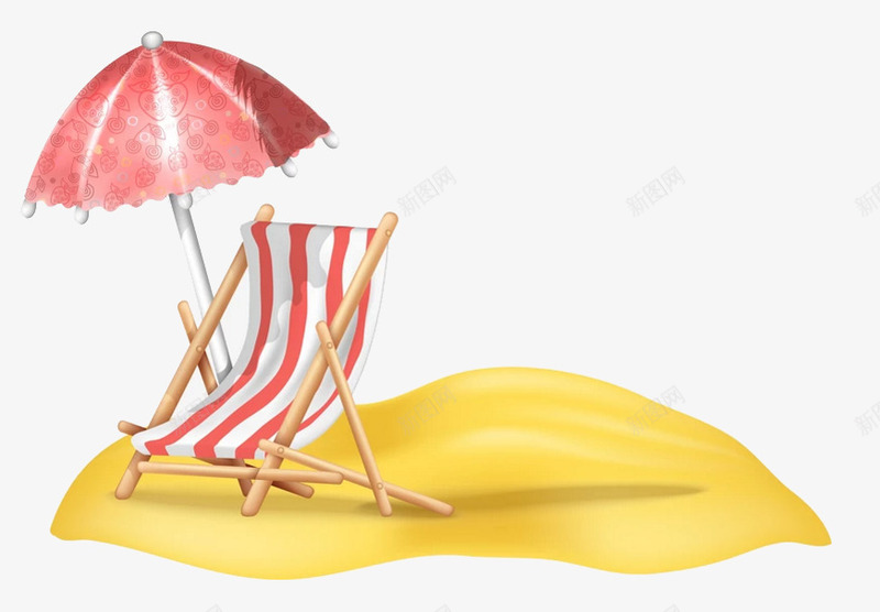 沙滩旅游用品png免抠素材_88icon https://88icon.com 卡通 太阳伞 手绘 装饰