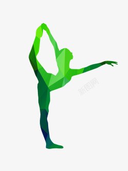 朝气蓬勃绿色不规则集合效果舞动青春舞者高清图片
