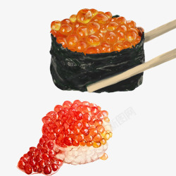 鱼籽寿司色彩画片素材