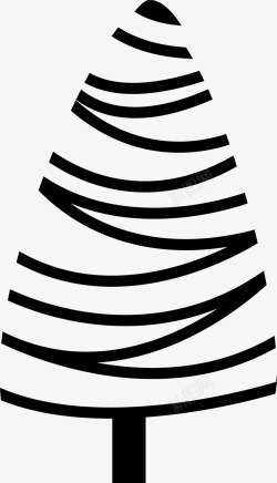 创意不规则线条圣诞树素材