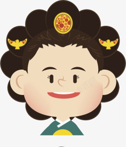 一个盘着头发的韩国阿姨素材