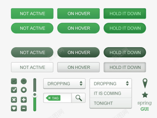 下拉菜单按钮绿色UI工具包按钮图标图标