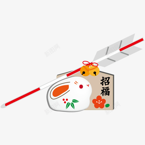 兔子png免抠素材_88icon https://88icon.com 卡通 招福 新年 日式风格