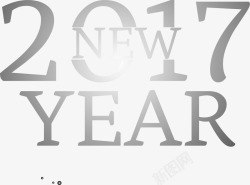 银色光效2017新年卡矢量图素材