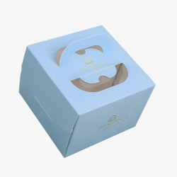 奶油蛋糕包装盒淡蓝色蛋糕盒高清图片