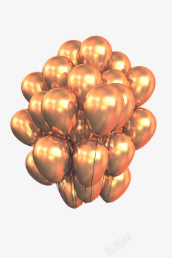金色热烈氛围金气球素材