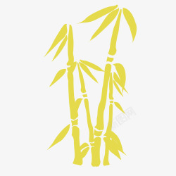 几根金黄色竹子带金色竹叶矢量图素材
