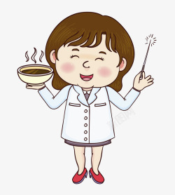 端着碗的医生素材