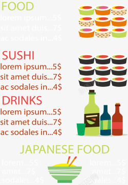 日式美食菜单矢量图海报