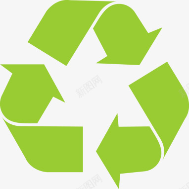 绿色环保图标循环箭头回收图标图标