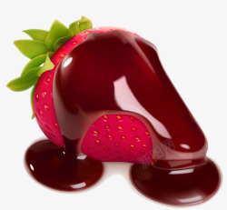 巧克力汁草莓素材