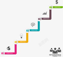 阶梯形状图形矢量图素材