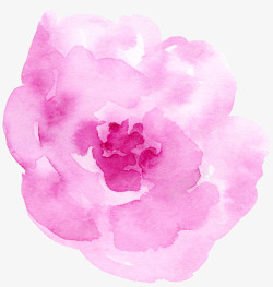水彩粉色玫瑰花素材