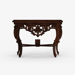 花纹棕色复古中式书桌素材