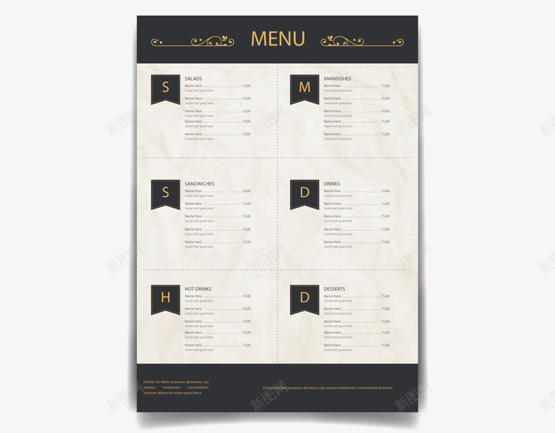 金色花纹餐厅菜单png免抠素材_88icon https://88icon.com 菜单 菜单设计 质感菜单 金色花纹 餐厅菜单