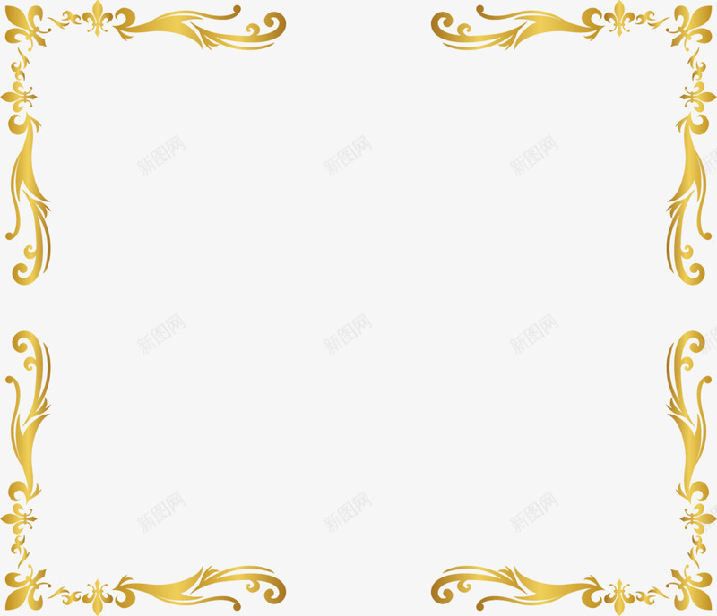 金色藤蔓边框png免抠素材_88icon https://88icon.com 大气边框 奢华 藤蔓边框 金色光晕 金色藤蔓 金色边框