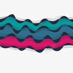起伏的波纹彩色手绘水波纹起伏线条高清图片