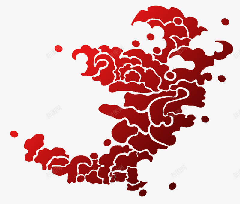 国风渐变红色云纹png免抠素材_88icon https://88icon.com 中国风 云纹 图案 大气的 手绘的 红色云纹 红色的 装饰