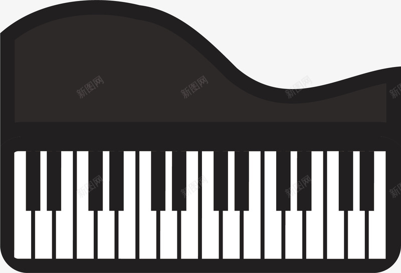 音乐器材钢琴矢量图ai免抠素材_88icon https://88icon.com 乐器 白色 钢琴 音乐 音乐器材 黑色 矢量图